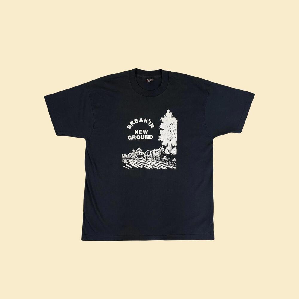 Vintage 80s XL tee by Best, Fruit of the Loom single stitch, Break'n New Ground